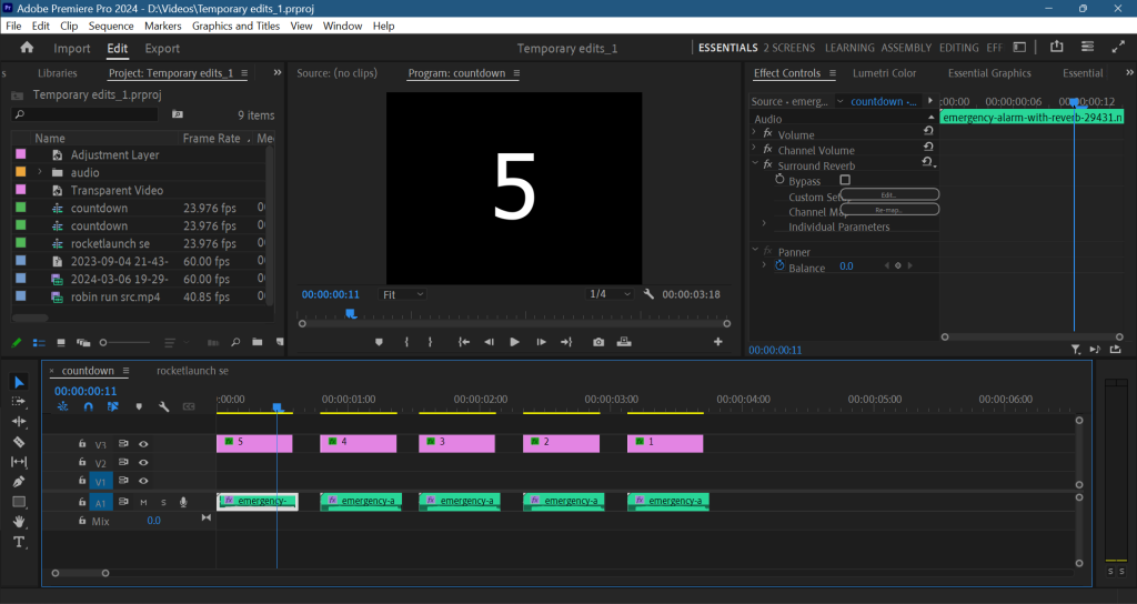 screenshot of adobe premiere pro software
